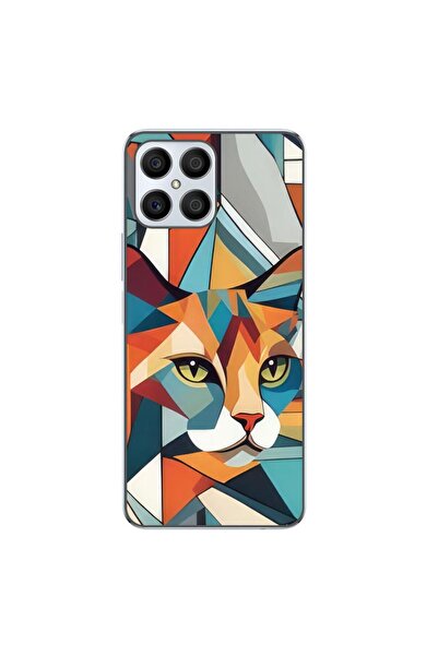 OEM Husa compatibila cu Honor X8 4G Silicon Gel Tpu Model Cubic Cat Art