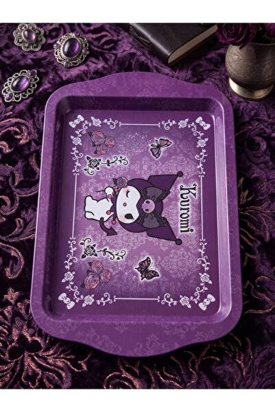 GiFi Kuromi & Hello Kitty Lisanslı Mini Metal Tepsi Süt Tepsisi