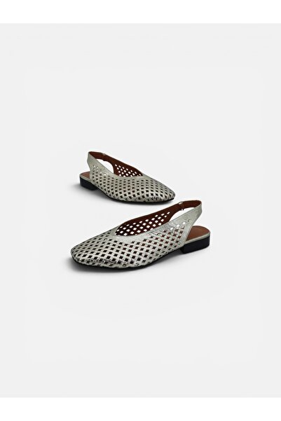 Cherie Shoes Kadın-Hakiki Deri Lazer Kesim Detaylı Babet
