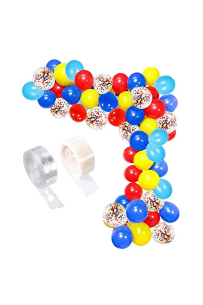 Partihane Red Yellow Blue Confetti Balloon Chain Set - 5m