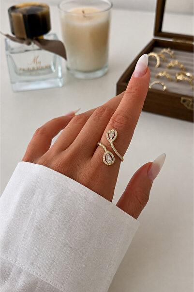 Jack Ferrero Adjustable Zircon Stone Women's Steel Ring
