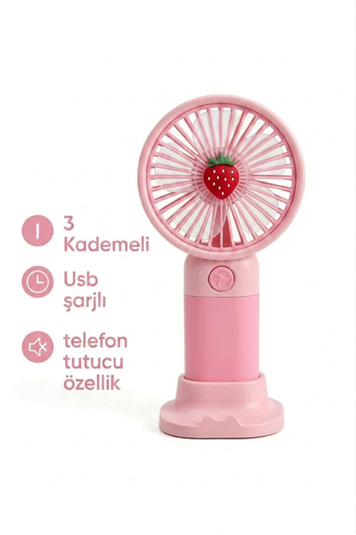 vattara Mini El Fanı Usb Şarjlı 3 Kademe Taşınabilir Vantilatör Masaüstü Tele...