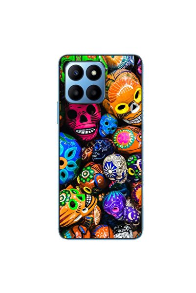 OEM Θήκη συμβατή με Honor X6 από σιλικόνη gel TPU με σχέδιο πολύχρωμα κρανία ...