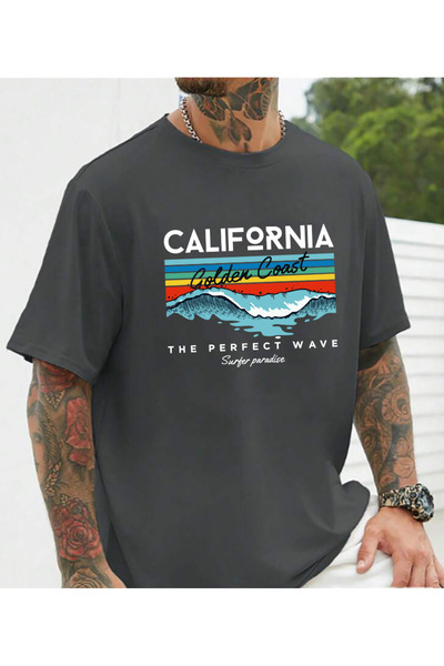 SUNFREE CALIFORNIA T-shirt za muškarce sa širokim izrezom i printom