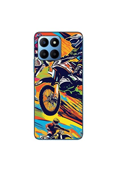 OEM Case compatible with Honor X6 Silicone Gel Tpu Motocross Pop Art Pattern