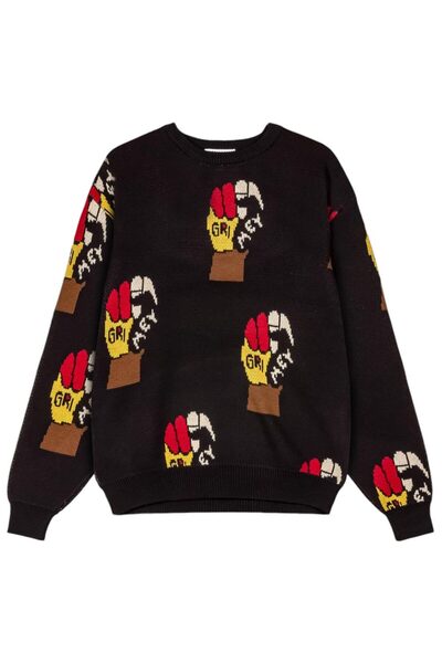 Grimey Mens Knitted Sweater: Voodoo Child "The We Shall Overcome" L