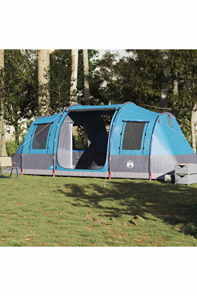vidaxl Cort de camping tunel pentru 4 persoane, albastru, impermeabil