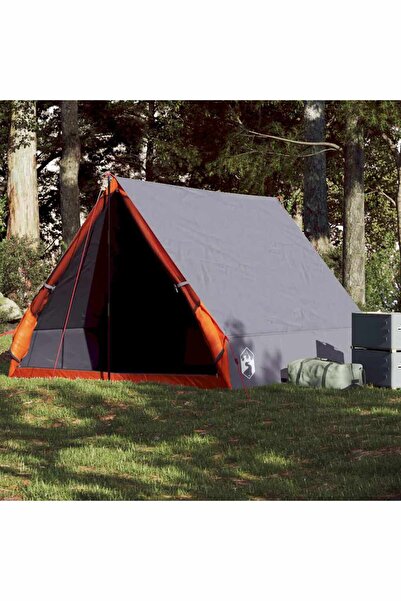 vidaxl Cort camping cu cadru A 2 persoane, gri, impermeabil