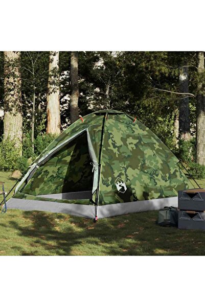 vidaxl Cort de camping cupola pentru 4 persoane, camuflaj, impermeabil