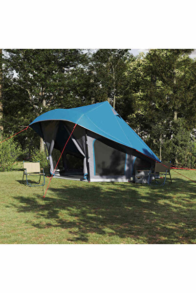 vidaxl Cort Tipi cu acoperis albastru 508 x 470 x 300 cm tafta
