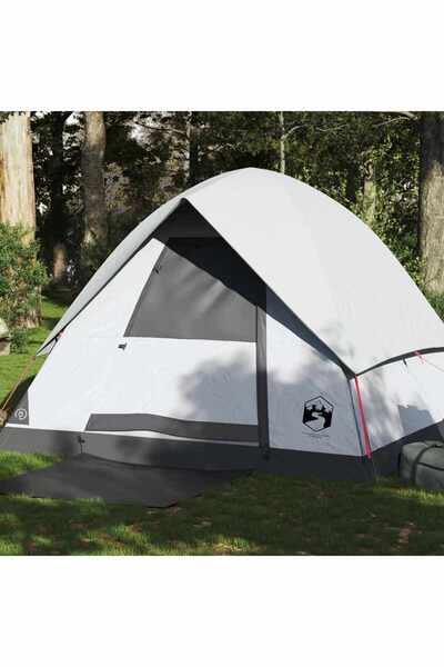 vidaxl 4-person white dome camping tent, opaque fabric, Waterproof