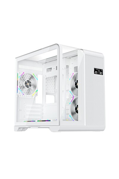 1ST PLAYER Carcasa 1stPLAYER® Gaming RT5-Wh, afisaj digital, 3 ventilatoare a...