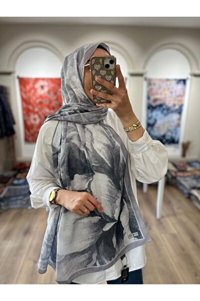 e.m ipek Serenza Pattern Soft Shawl - Gray