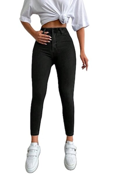 StreetWear Outlet Blugi de damă, Denim, Croială skinny, Talie înaltă, Negru, ...