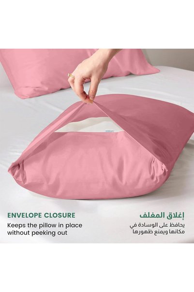 COTTON HOME Pillow Cases Pack of 2, 50x75 cm (20x30 inch) Standard Size Ultra-Soft Brushed Microfiber, Mauve