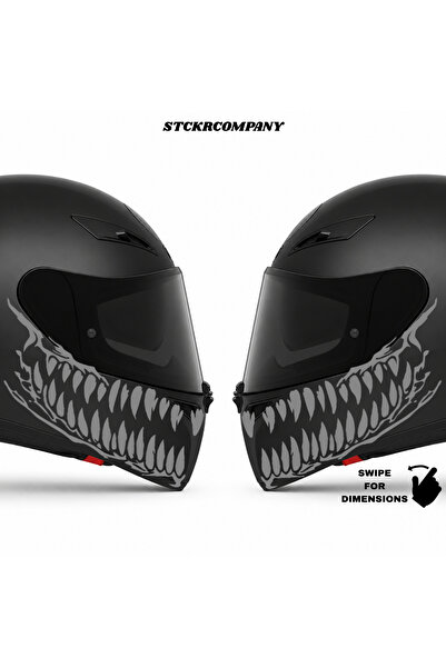 STCKRCO Tooth Diş Kask Stickerı | Motor Sticker | Kask Yanı Sticker | Ruroc K...