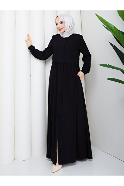 Moda İncir DÜĞMELİ CEPKENLİ FERACE TERLETMEZ KUMAŞ