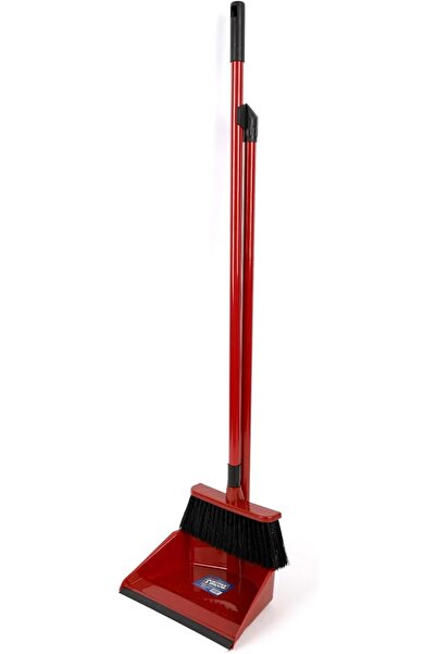 HOMEPRO broom and dustpan set long handle with comb | heavy-duty dust pan and...