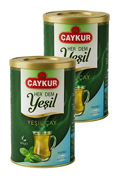 Çaykur Herdem Yaprak Yeşil Dökme Çay Naneli 200 gr. İkili Paket