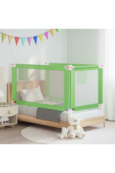 vidaxl Balustradă de protecție pat copii, verde, 150x25 cm, textil