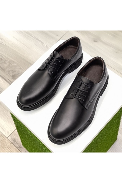 Modlet.ro Pantofi eleganți negri cu șireturi din piele pentru bărbați MOD14301