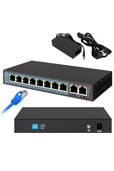 Extralink CERES | PoE Switch | 8x 100Mb/s PoE/PoE+, 2x RJ45 Uplink 100Mb/s, 96W