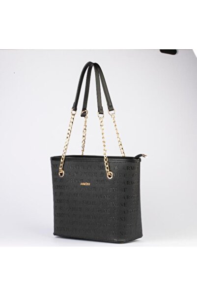 Armine Stylish Modern Useful Shoulder Bag Black Laser Women's Handbag