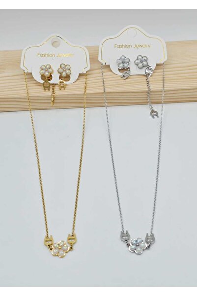 FASHİON JEWELRY Silver Plated Pendant with Transparent Crystal