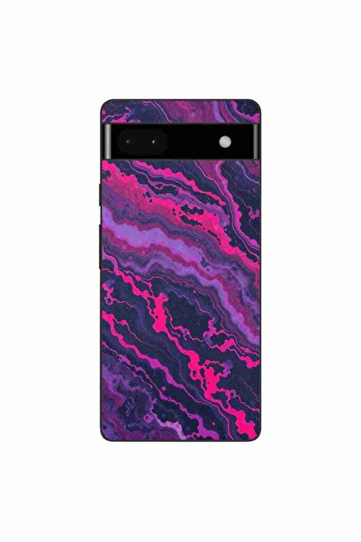 OEM Husa compatibila cu Google Pixel 6A Silicon Gel Tpu Model Midnight Rose M...