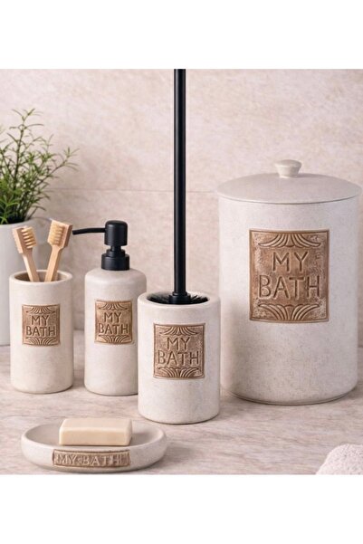 AROW Çıragan Home Porselen 5 Parça Banyo Takımı