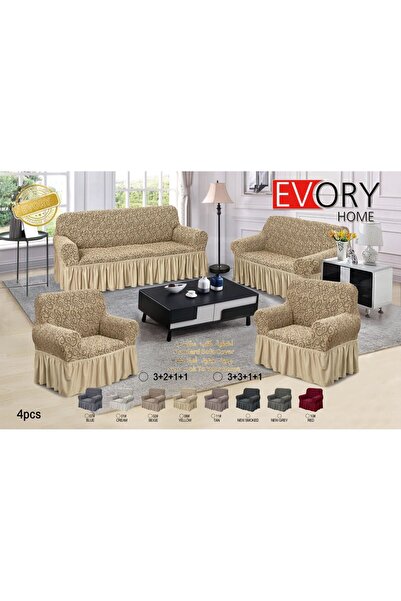 EVORHOME طقم اغطية الكنب 4 قطع جكار - طقم تلبيسة كنب 4 قطع