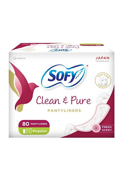 sofy Clean And Pure Daily Panty Liner Fresh Scent Pack of 80 Multicolor