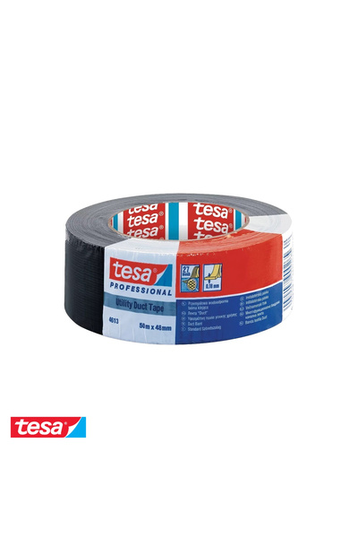 Tesa Black 4613 duct tape, water-resistant, industrial use, 50m x 48mm
