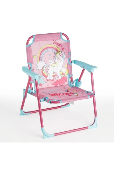 Z Store Scaun pliabil metalic pentru copii Unicorn 33x34x47cm