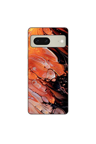 OEM Husa compatibila cu Google Pixel 7 Silicon Gel Tpu Model Abstract Lava Flow