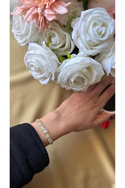 MonCheriAccessoire 14K Altın Kaplama Tektaş Model Bileklik