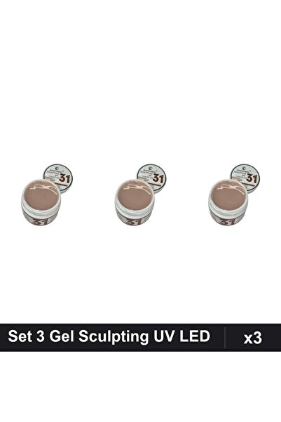 FSM Set 3 Gel de Constructie UV LED 15g, Sculpting Gel Manichiura Profesionala