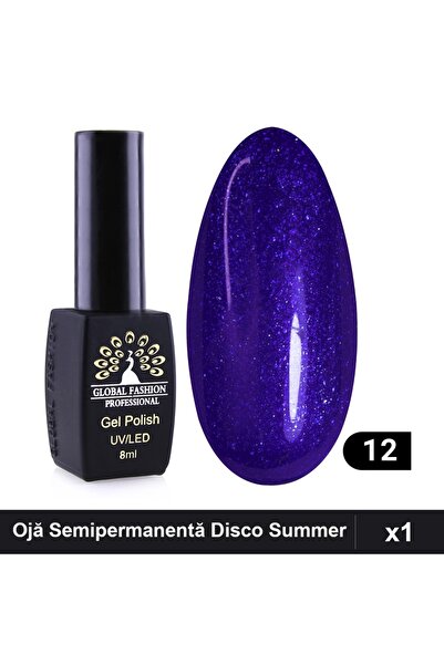 global fashion Ojă Semipermanentă Disco Summer 8ml, Manichiură UV/LED, 1 Bucată