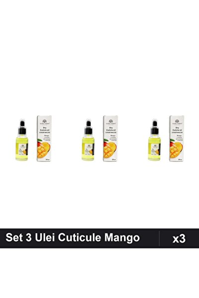 global fashion Set 3 Uleiuri Cuticule cu Pipeta, Aroma Mango 30ml, Îngrijire ...