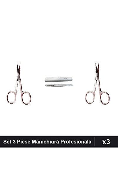 One Group Set 3 Piese Manichiură Profesională, Forfecuță Cuticule + Unghieră ...