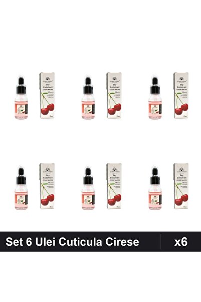 global fashion Set 6 Ulei Cuticula cu Pipeta, Aroma Cirese, 15ml, Ingrijire U...