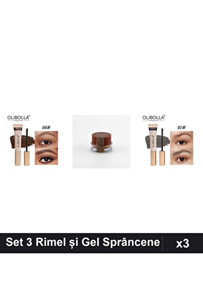 OLİBOLLA Set 3 Rimel și Gel Sprâncene Ruby Rose, Nuante Chocolate Espresso Light