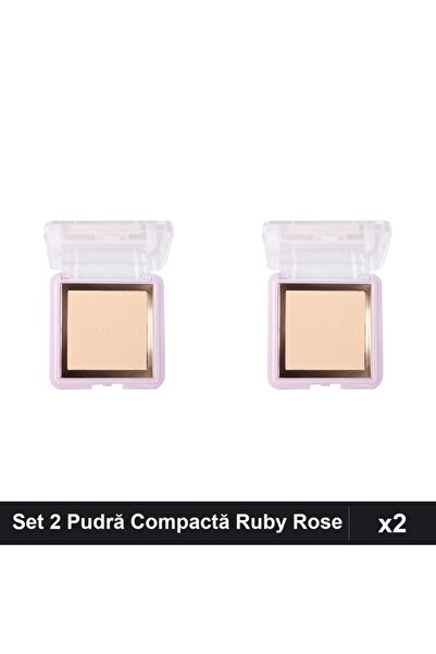 Ruby Rose Set 2 Pudră Compactă PC10, Fixare Contouring, Makeup Profesional