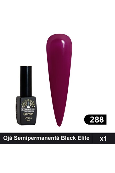 global fashion Ojă Semipermanentă Black Elite 8ml, Manichiură UV/LED,