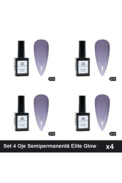 global fashion Set 4 Oje Semipermanentă Elite Glow 15ml, Gel Polish UV/LED