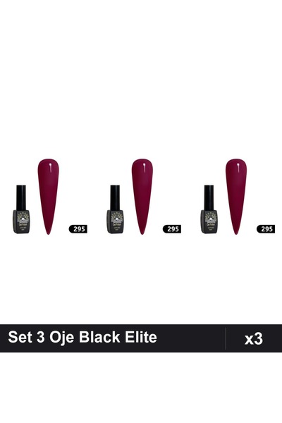 global fashion Set 3 Oje Semipermanente Black Elite 8ml, Manichiura UV/LED,