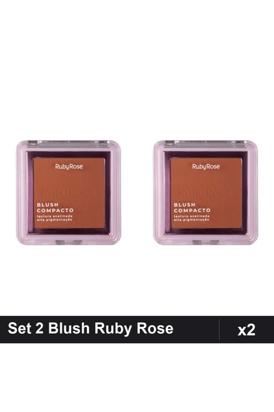 Ruby Rose Set of 2 Blush Compact BL 30, 7.3g, Makeup Red Blush