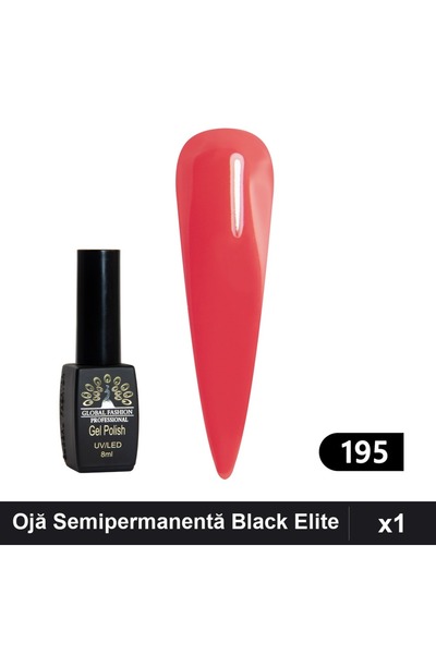 global fashion Ojă Semipermanentă Black Elite 8ml, Global Fashion, Manichiură...