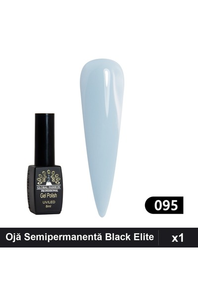 global fashion Ojă Semipermanentă Black Elite 8ml, Nuanță 095, Manichiură UV/LED