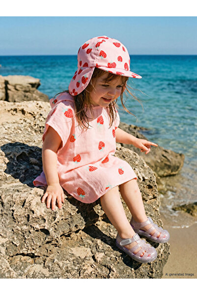 LC Waikiki Strawberry print baby girl poncho towel